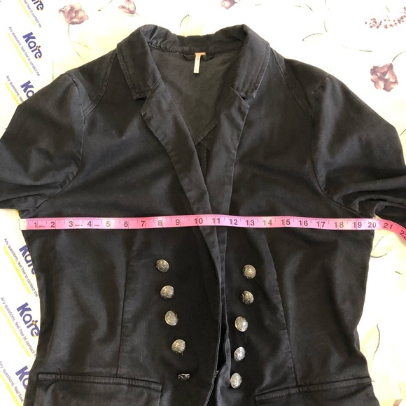 Free People Military Inspired Black Blazer Large - Picture 16 of 16